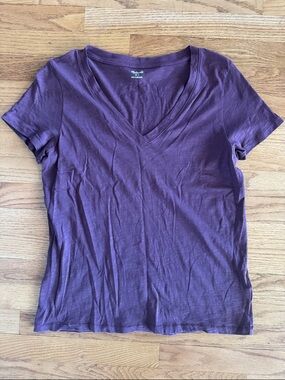 Madewell Women's V-Neck Short Sleeve Top - 100% cotton
